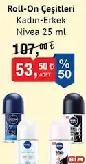 NİVEA ROLL-ON DEODORANT ÇEŞİTLERİ KADIN/ERKEK 25 ML fiyat ve kampanya bilgisi
